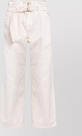 Brunello Cucinelli high waist wide leg cropped jeans belt