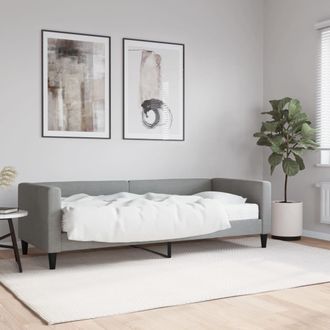 vidaXL Sof&aacute; Cama Con Colch&oacute;n Tela Gris Claro 80x200 Cm Vidaxl
