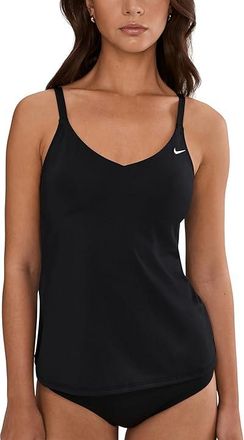 Nike Effortless Essential V-neck Tankini Womens Swimwear Black : SM, Polyester/Spandex