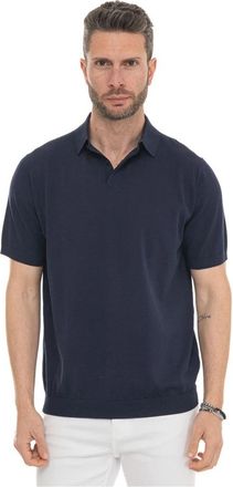 Hindustrie Meta-Cot/Silk Jersey Polo Shirt - Heren - Polos - Blauw - L - Katoen - Tops
