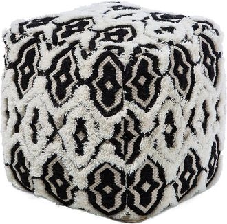 Beliani Pouffe ORAI Wool Black/ White