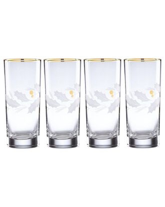 Lenox Holiday Gold 4Pc Highball Glass Set