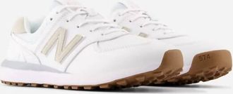 New Balance Womens 574 Golf Shoes In White/tan