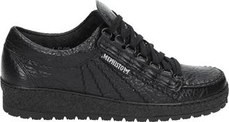 Mephisto Casual lage zwarte leren schoenen - Heren - Sneakers - Zwart - 44 EU - Leer - Schoenen