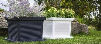 Monacis Vaso de polímero Monacis Cuadrado Milled Blanco cm 50 (48X48X38h)