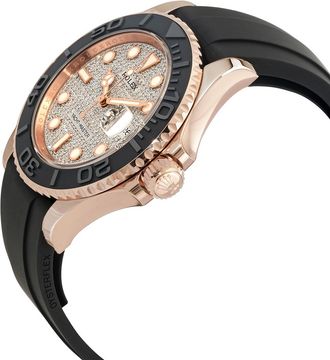 Rolex Pre-owned Rolex Yacht-Master Diamond Pave Dial Mens Watch 126655-0005