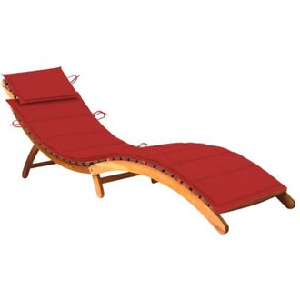 vidaXL vidaXL Lettino Prendisole da Giardino con Cuscino Massello di Acacia