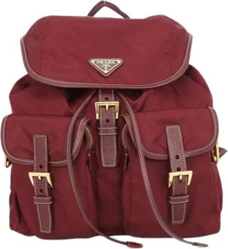 Prada Pre-owned Vintage Rugzak - Dames - Vintage Rugzakken - Rood - ONE Size - Leer - Vintage