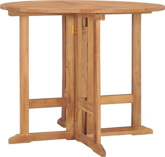 vidaXL Mesa De Comedor Plegable Para Jard&iacute;n Madera De Teca &Oslash;90x75 Cm Vidaxl