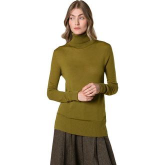 Celtic & Co. British Merino Turtle Neck Sweater in Moss at Nordstrom, Size X-Small