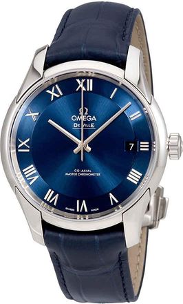 Omega De Ville Hour Vision Automatic Chronometer Blue Dial Mens Watch 433.13.41.21.03.001