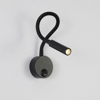 OEM L&aacute;mpara De Lectura Negra, L&aacute;mpara Led Flexible De Cuello De Cisne De 2w 3000k, L&aacute;mpara De Lectura De Pared De 85-265v Con Interruptor Para Dormitorios