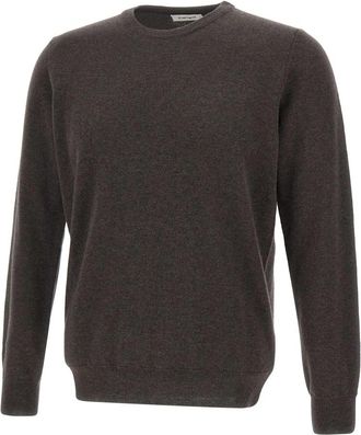 KANGRA Geschoren wollen trui met ronde hals - Heren - Ronde hals truien - Bruin - XL - Wol - Truien & Vesten