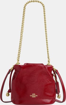 Coach Womens Faye Mini Drawstring Bag - Red Leather - One Size