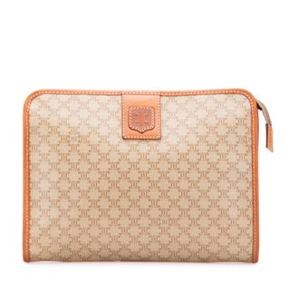 Celine Pre-owned Womens Logo Clutch - Tan Textile - One Size