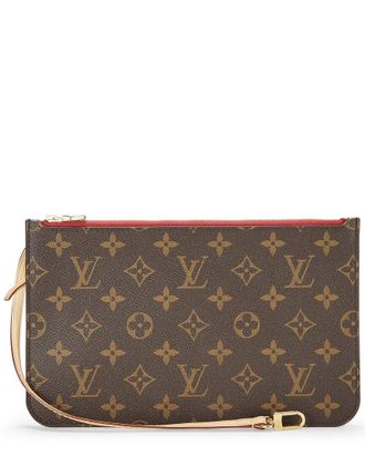 Louis Vuitton Red Monogram Coated Canvas Neverfull Pouch Mm (Authentic Pre- Loved)
