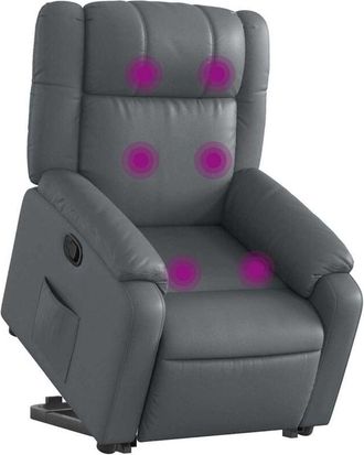 vidaXL Vidaxl - Sill&oacute;n Reclinable De Masaje De Pie Cuero Artificial Gris