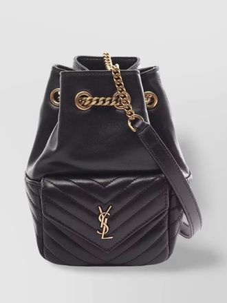 Saint Laurent joe mini leather bucket bag