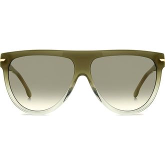 Victoria Beckham 60mm Flat Top Square Sunglasses in Olive/Green Shaded at Nordstrom