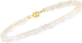 Ross-Simons 3.5-4mm Opal Bead Bracelet With 14kt Yellow Gold Magnetic Clasp