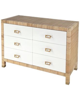 Butler Specialty Company Corfu 6 Drawer Natural Raffia Double Dresser