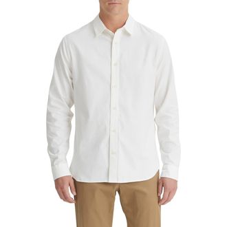 Vince Solid Stretch Button-Up Shirt in Optic White at Nordstrom, Size Medium