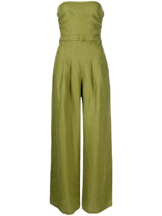 Faithfull The Brand Alegrias linen jumpsuit - women - Linen/Flax - L - Green