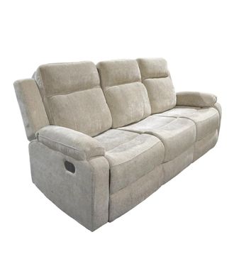 Home Heavenly Sof&aacute; el&eacute;ctrico de 3 plazas de tela en color beige 95 x 204 x 102 cm