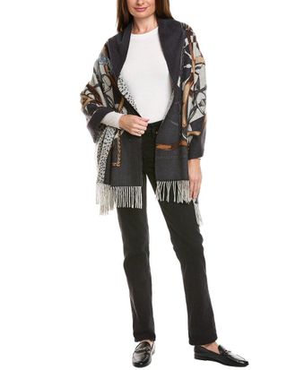 La Fiorentina Equestrian Print Cashmere & Wool-Blend Wrap