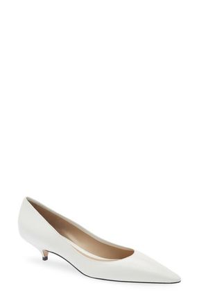 The Row Liiisa Two Pointed Toe Kitten Heel Pump in Optic White at Nordstrom, Size 10Us