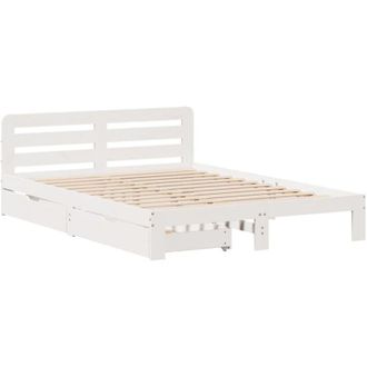 vidaXL Vidaxl - Estructura De Cama Sin Colch&oacute;n Madera De Pino Blanca 150x200 Cm