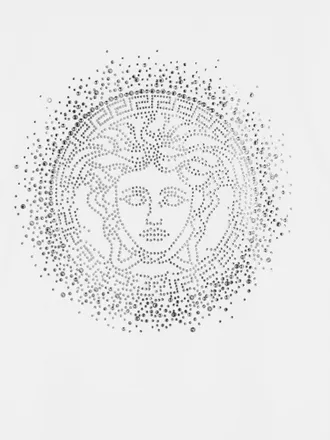 Versace Crystal-Embellished Cotton T-Shirt - White
