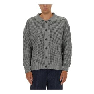 Family Fir$t Milano Cardigans, male, Gray, Size: L Polo Cardigan