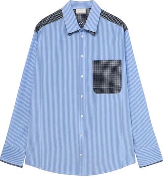 Pierre-Louis Mascia Alotho Longsleeve Shirt - Heren - Casual Overhemden - Blauw - S - Katoen - Overhemden