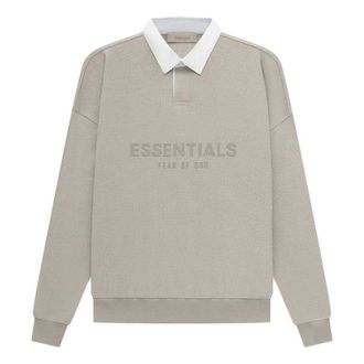 Fear of God SS23 Waffle Henley Rugby Seal Logo Polo Grey FOG-SS23-053