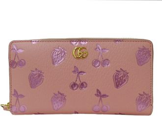 Gucci Pink Leather Long Wallet (Bi-Fold) (Pre-Owned)
