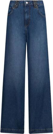 Liu Jo High-rise Flared Jeans - Dames - Loose Fit Jeans - Blauw - W28 - Katoen - Jeans