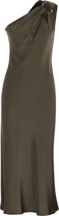Max Mara Vestido asim&eacute;trico Mseenrata de sat&eacute;n brillante de Maxmara Studio