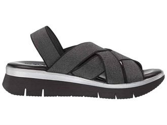 The Flexx Womens Lorybeth Platform Sandals In Elastic Lame Black