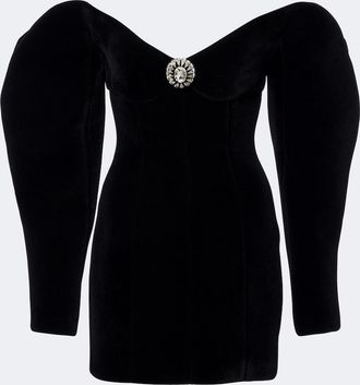 DAVID KOMA Off-shoulder velvet minidress