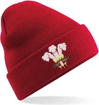 Generic Wales Cymru Beanie Rugby Hat for Men and Women Red Running Sports Winter Cap Classic Embroidered Vintage Breathable Comfortable Fit, One Size
