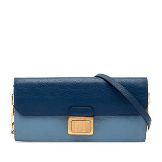 Miu Miu Pre-owned Miu Miu Bicolor Goatskin Madras Wallet on Chain Ladies 8ELESJ2VJSP4IC6A