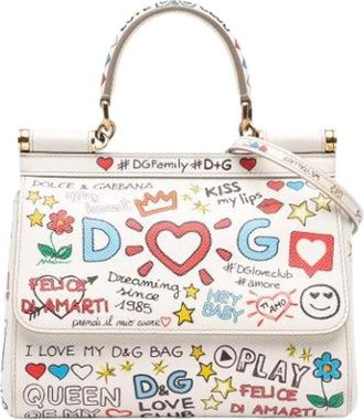 Dolce & Gabbana Pre-owned Miss Sicily - Dames - Vintage Handtas - Wit - ONE Size - Leer - Vintage