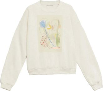 Rodebjer Felpa in cotone con stampa astratta - Bianco
