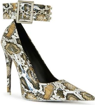 Azalea Wang Volney Ankle Strap Pump in Brown at Nordstrom, Size 8.5