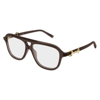 Gucci Aviator Optisch Montuur - unisex - Brillen - Bruin - 55 MM - Accessoires