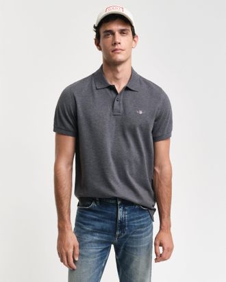 GANT Men Regular Fit Shield Piqu&eacute; Polo Shirt (XXXL) ANTRACIT MELANGE