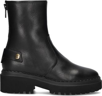 Nubikk Leva Fur Enkellaarsjes - Dames - Enkellaarsjes - Zwart - 42 EU - Leer - Schoenen