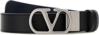 Valentino Garavani Black Solid Reversible Belt