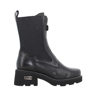 Cult Schoenen, Dames, Zwart, 36 EU, Leer, Platform Mid Enkellaarzen voor vrouwen